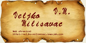 Veljko Milisavac vizit kartica
